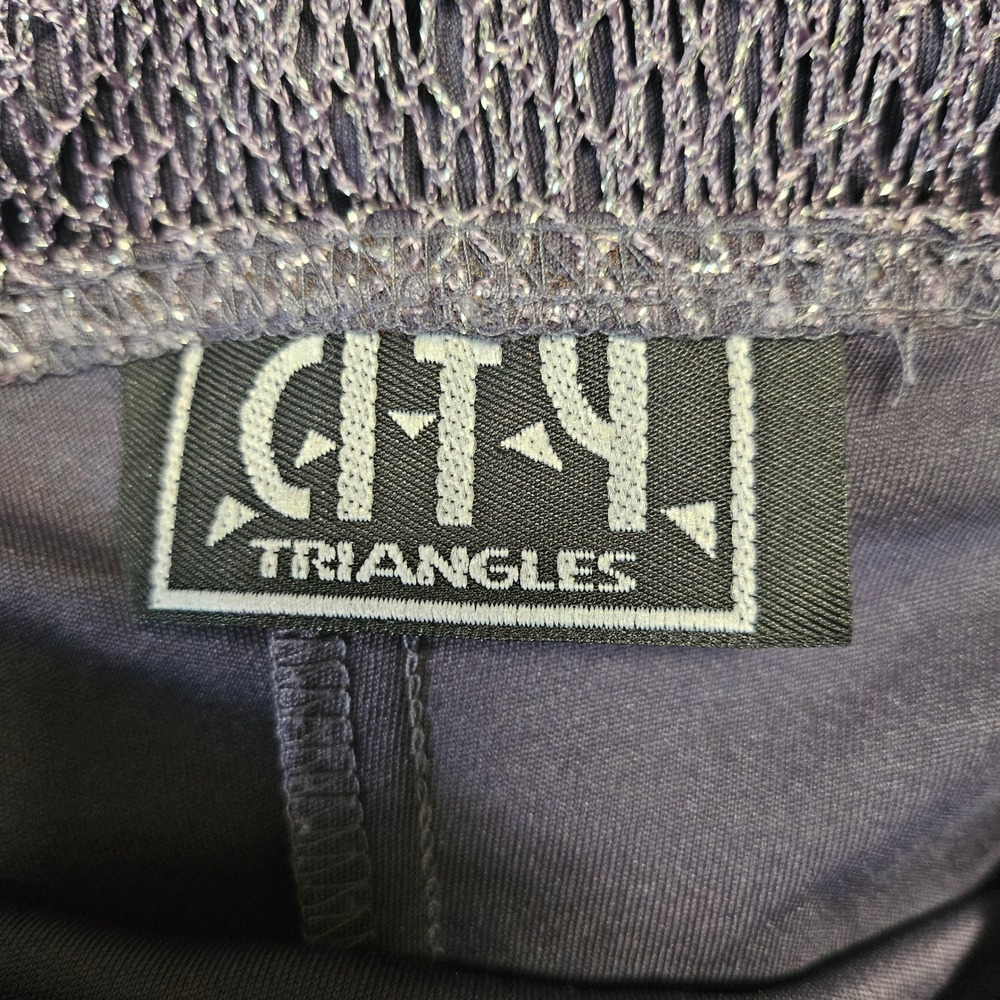 Vintage 90s City Triangles Gray Sparkle Mesh Fringe Bodycon Slip Dress Size S - Picture 8 of 8
